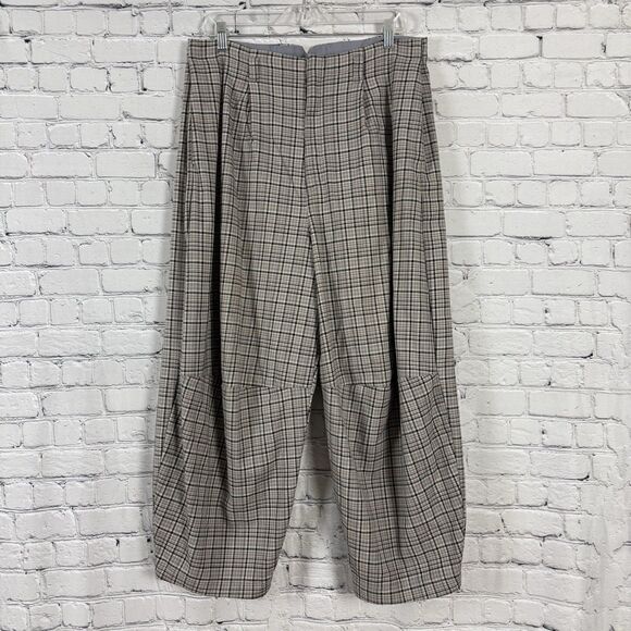 Free People Turning Point Barrel Plaid Trouser Pants Baggy Fit - Picture 3 of 12